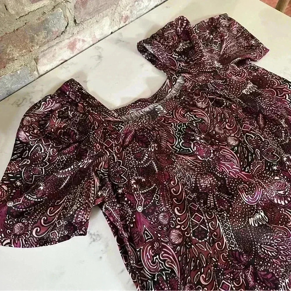 Anthropologie Lisabella Purple Paisley Maeve Tiered Maxi Dress Size M- B5 - Picture 4 of 11